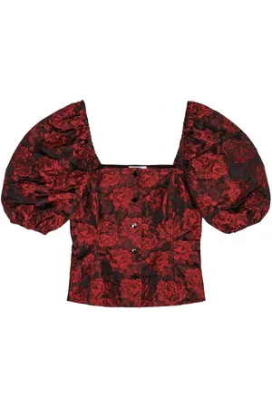 Ganni Cropped-Oberteil mit Blumen-Print