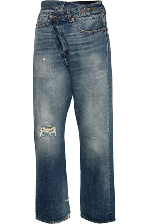 R13 Crossover Skinny-Jeans im Distressed-Look
