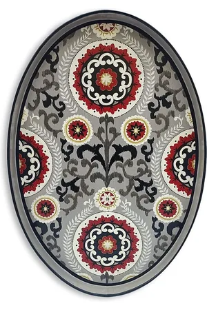 Les-Ottomans Handbemaltes Ikat Tablett