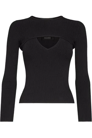 Dsquared2 Geripptes Strickoberteil mit Cut-Out