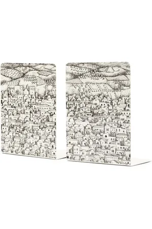 FORNASETTI Buchstützen mit Landschaftsmotiv