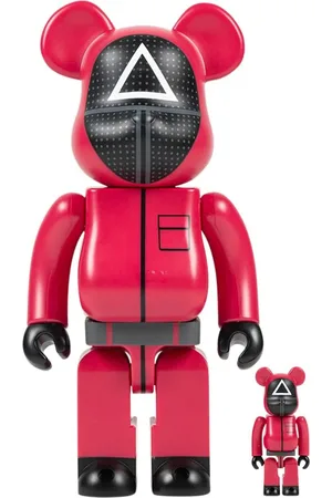 MEDICOM TOY X Squid Game Triangle Guard 100% und 400 Figuren-Set
