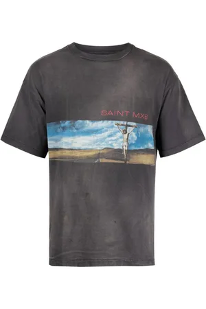 SAINT MXXXXXX T-Shirt mit Pinselstrich-Print