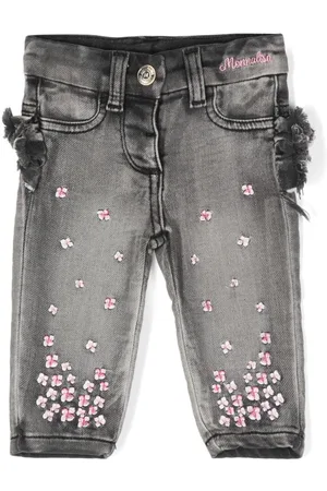 MONNALISA Jeans mit Blumenstickerei