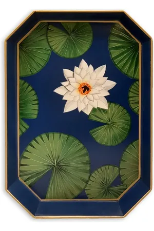 Les-Ottomans Handbemaltes Tablett mit Blumen