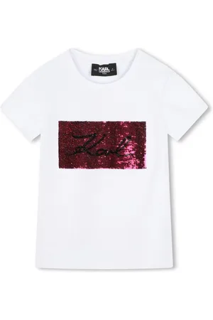 Karl Lagerfeld Signature T-Shirt mit Pailletten