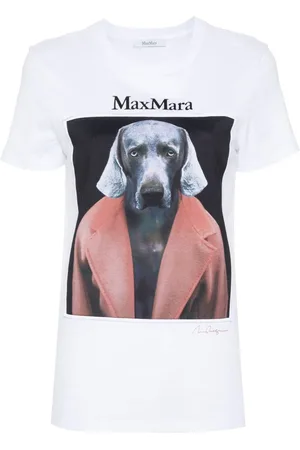 Max Mara Cipria T-Shirt mit Hunde-Print