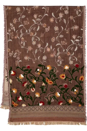 LEATHERSMITH OF LONDON Schal mit Blumen-Stickerei