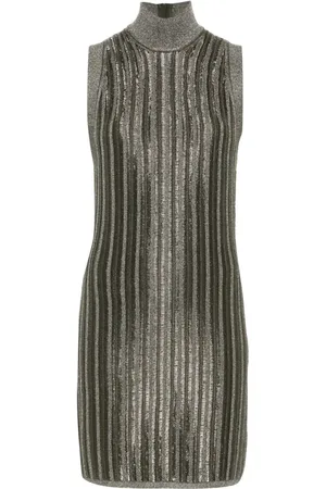 Tom Ford Geripptes Minikleid mit metallischen Nähten