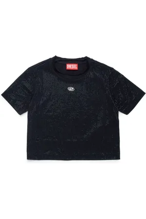 Diesel Cropped-T-Shirt mit Nieten