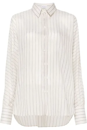 Brunello Cucinelli Gestreiftes Hemd mit Lurex