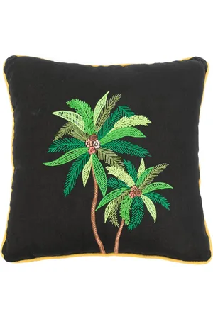 Les-Ottomans Kissen mit Palmenstickerei (50cm x 50cm)