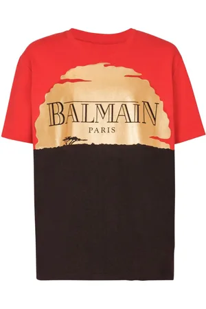 Balmain X Disney T-Shirt mit Sonnenuntergangs-Print