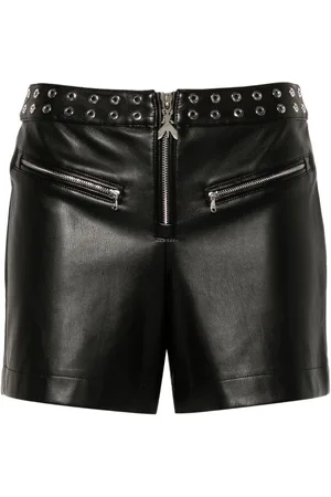 Patrizia Pepe Shorts aus Faux-Leder mit Ösendetail