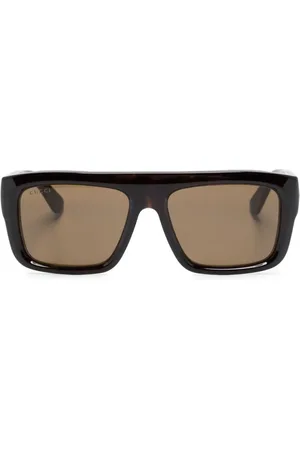 Gucci Eckige Sonnenbrille mit Logo-Gravur