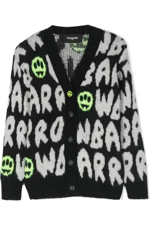 BARROW Gebürsteter Cardigan mit Jacquard-Logo