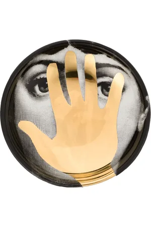 FORNASETTI Aschenbecher mit Gesicht-Print aus Porzellan