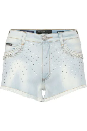 Philipp Plein Jeans-Shorts mit Strass
