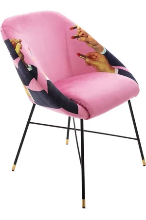 SELETTI Gepolsterter Stuhl mit Lippenstift-Print