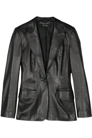 Gucci 2000s einreihiger Lederblazer