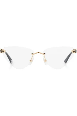 Cartier Cat-Eye-Brille im Metallic-Look