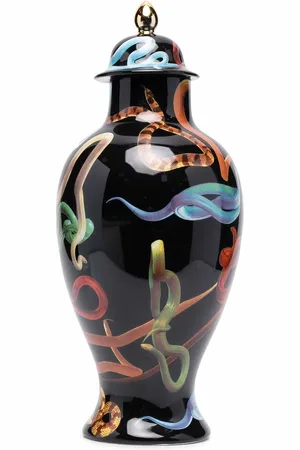 SELETTI Vase mit Schlangen-Print