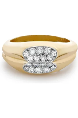 Cartier 18kt Gelbgold- und Platinring mit Diamanten