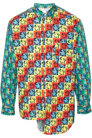 Comme des Garçons Asymmetrisches Hemd mit Andy-Warhol-Print