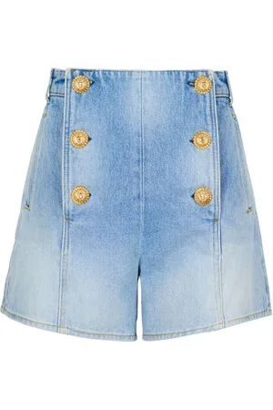 Balmain Jeansshorts mit Logo-Knöpfen