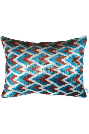 Les-Ottomans Samtkissen mit geometrischem Print