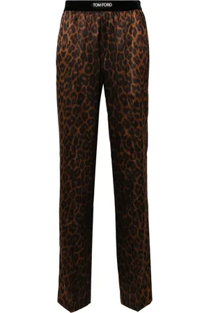 Tom Ford Satin-Jogginghose mit Leoparden-Print