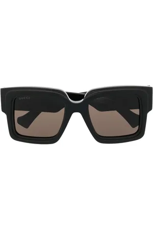 Gucci Eckige Sonnenbrille mit Logo-Schild