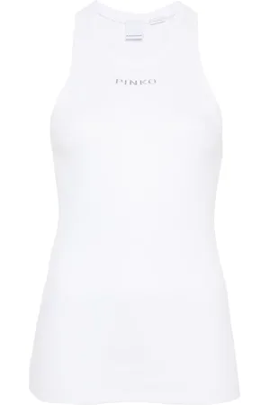 Pinko Geripptes Tanktop mit Logo