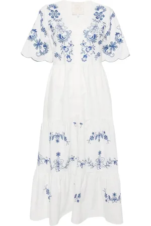 JOHNNY WAS Besticktes Popeline-Kleid