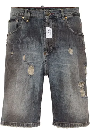 Philipp Plein Jeans-Shorts in Distressed-Optik