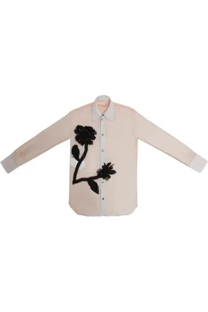 Marni Seidenhemd mit floraler Tüllapplikation