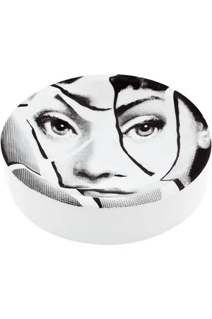 FORNASETTI Aschenbecher mit Gesicht-Print aus Porzellan