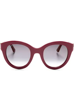 Cartier Runde Brille mit Logo-Schild