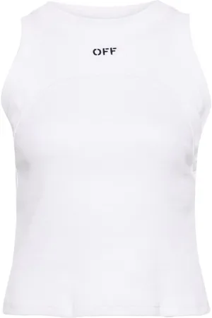 OFF-WHITE Geripptes Trägershirt mit Logo-Stickerei