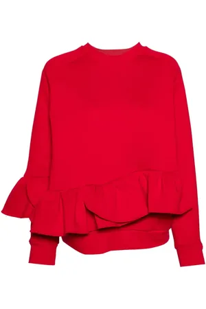 Ioana Ciolacu Cherry Sweatshirt mit Rüschenbesatz