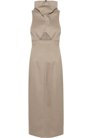 The Mannei Ärmelloses Lomma Midikleid
