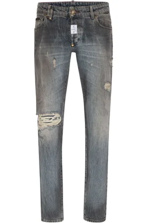 Philipp Plein Tief sitzende Straight-Leg-Jeans
