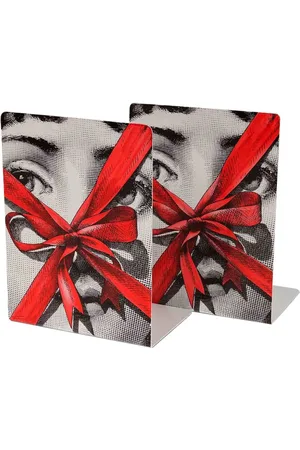FORNASETTI Zwei Buchstützen mit Print