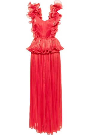 Ana Radu Plissiertes Abendkleid mit Rüschendetail