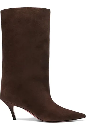 Amina Muaddi Fiona Stiefel aus Wildleder 60mm