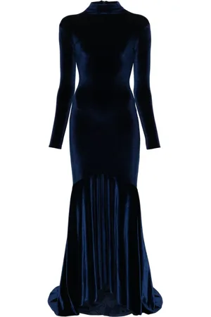 Atu Body Couture Samt-Abendkleid mit Stehkragen
