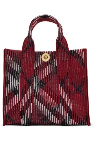 Burberry Gestrickte Tote Bag mit Mini Check
