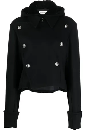 Saint Laurent Military-Jacke mit abnehmbarer Kapuze