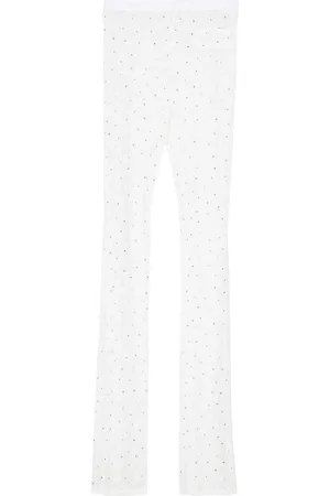 Alessandra Rich Semi-transparente Blumenspitzen-Leggings