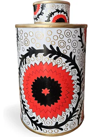 Les-Ottomans Vase in Zylinderform mit geometrischem Print 25cm